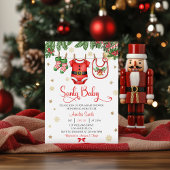 Santa Baby Christmas Baby Shower Invitation Kaart