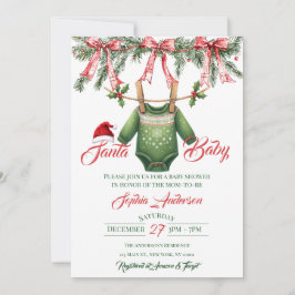 Santa Baby Christmas Baby Shower Kaart
