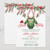 Santa Baby Christmas Baby Shower Kaart (Voorkant / Achterkant)