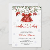Santa Baby Christmas Baby Shower- Kaart (Voorkant)