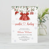 Santa Baby Christmas Baby Shower- Kaart (Staand voorkant)