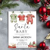 Santa baby Christmas baby shower Kaart