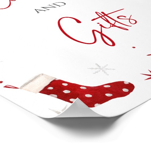 Santa Baby Christmas Baby shower Kaart en geschenk Poster (Hoek)