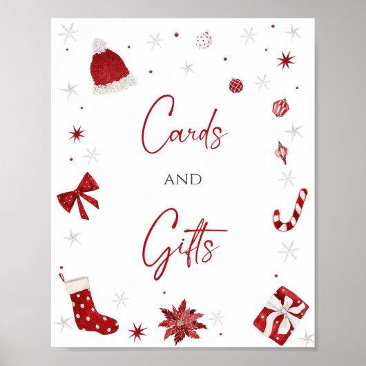 Santa Baby Christmas Baby shower Kaart en geschenk Poster (Voorkant)