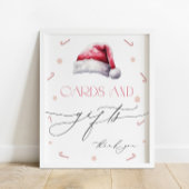 Santa Baby Christmas Baby shower Kaarten en gesche Poster