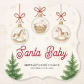 Santa Baby Christmas Baby Shower  Kartonnen Onderzetters (Voorkant)