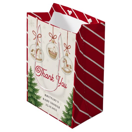 Santa Baby Christmas Baby Shower  Medium Cadeauzakje (Voorkant Gekanteld)