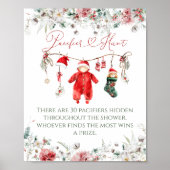 Santa Baby Christmas Baby shower Pacifier Hunt Poster (Voorkant)