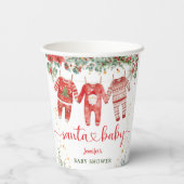 Santa Baby Christmas Baby shower Papieren beker (Achterkant)