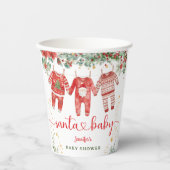 Santa Baby Christmas Baby shower Papieren beker (Voorkant)