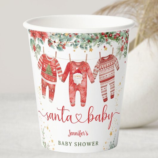 Santa Baby Christmas Baby shower Papieren beker