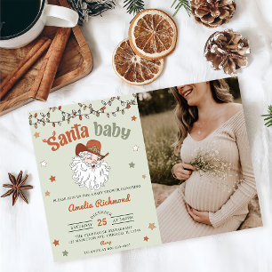 Santa Baby Christmas Baby shower Party Foto Kaart
