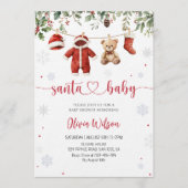 Santa Baby Christmas Baby Shower Party Kaart (Voorkant)