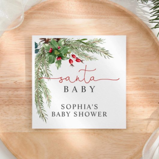 Santa Baby Christmas Baby shower servetten