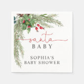 Santa Baby Christmas Baby shower servetten (Voorkant)