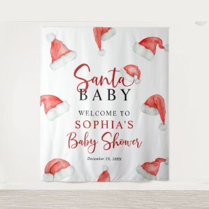 Santa Baby Christmas Baby shower Tapestry Wandkleed