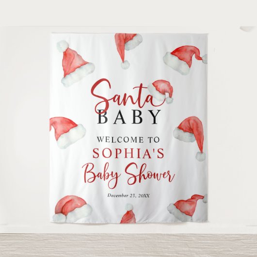 Santa Baby Christmas Baby shower Tapestry Wandkleed (Voorkant)