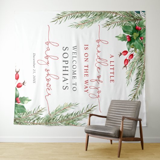 Santa Baby Christmas Baby shower Tapestry Wandkleed (In Situ (horizontaal))