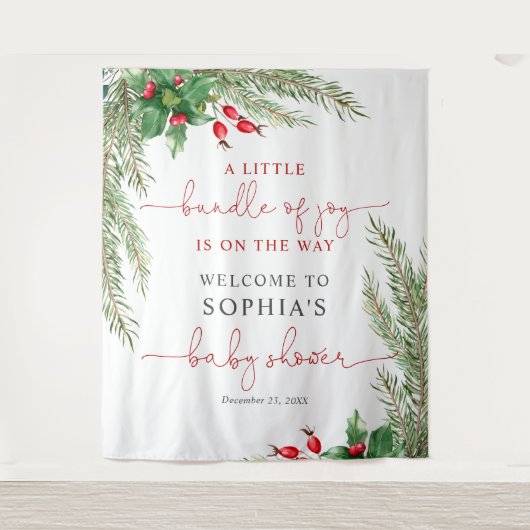 Santa Baby Christmas Baby shower Tapestry Wandkleed (Voorkant)