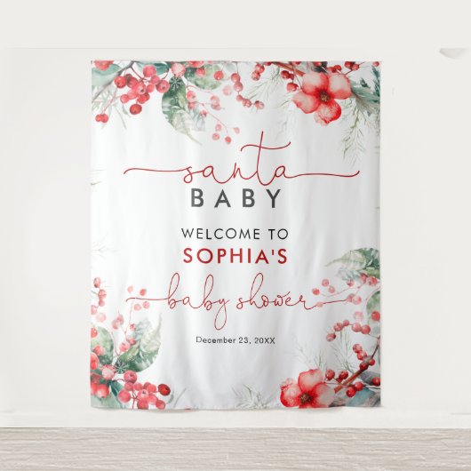 Santa Baby Christmas Baby shower Tapestry Wandkleed (Voorkant)