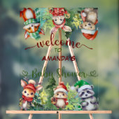 Santa Baby Christmas Baby shower Welkom Acryl Bord (Neutraal)