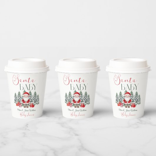 Santa Baby Christmas Baby shower Welkom Papieren Bekers (Multi)