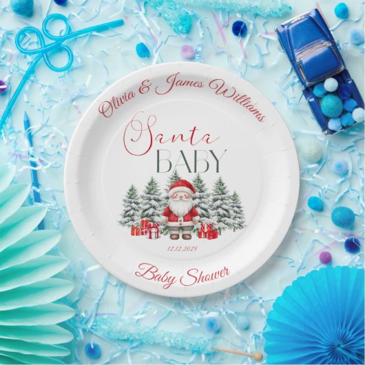 Santa Baby Christmas Baby shower Welkom Papieren Bordje (Feest)