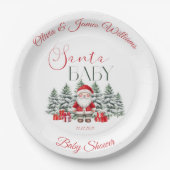 Santa Baby Christmas Baby shower Welkom Papieren Bordje (Voorkant)