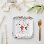 Santa Baby Christmas Baby shower Welkom Papieren Bordje<br><div class="desc">Santa Baby Christmas Baby shower genderneutraal</div>