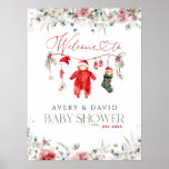 Santa Baby Christmas Baby shower Welkom Poster<br><div class="desc">Santa Baby Christmas Baby shower Welkom</div>