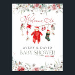 Santa Baby Christmas Baby shower Welkom Poster<br><div class="desc">Santa Baby Christmas Baby shower Welkom</div>