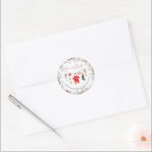 Santa Baby Christmas Baby shower Welkom Ronde Sticker<br><div class="desc">Santa Baby Christmas Baby shower genderneutraal</div>