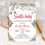 Santa Baby Christmas Bloemen Baby shower Kaart<br><div class="desc">Santa Baby Christmas Bloemen Baby shower</div>