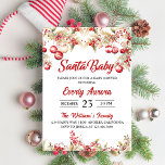 Santa Baby Christmas Bloemen Baby shower Kaart<br><div class="desc">Santa Baby Christmas Bloemen Baby shower</div>