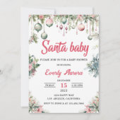 Santa Baby Christmas Bloemen Baby shower Kaart (Voorkant)