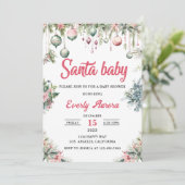 Santa Baby Christmas Bloemen Baby shower Kaart (Staand voorkant)