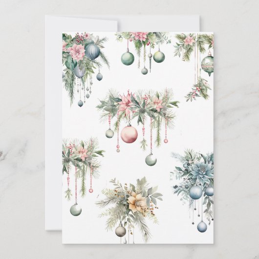 Santa Baby Christmas Bloemen Baby shower Kaart (Achterkant)