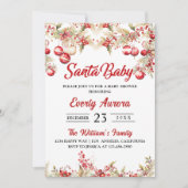 Santa Baby Christmas Bloemen Baby shower Kaart (Voorkant)