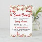 Santa Baby Christmas Bloemen Baby shower Kaart (Staand voorkant)