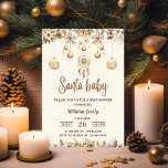Santa Baby Christmas Bloemen Kerstmis Baby shower Kaart<br><div class="desc">Santa Baby Christmas Bloemen Kerstmis Baby shower</div>