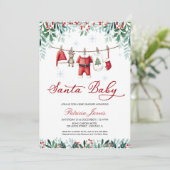 Santa Baby Christmas Boy Baby Shower Kaart (Staand voorkant)