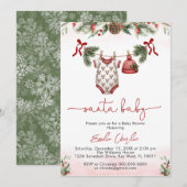 Santa baby Christmas Clothesline baby shower Kaart (Voorkant / Achterkant)