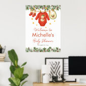 Santa Baby Christmas Clothesline Baby Shower Poster (Thuiskantoor)