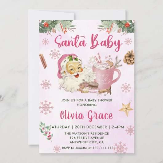 Santa Baby Christmas Cookie Baby shower Kaart (Voorkant)