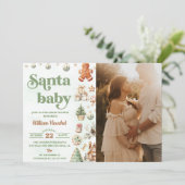 Santa Baby Christmas Cookies Baby shower Foto Kaart (Staand voorkant)