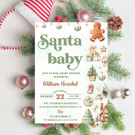 Santa Baby Christmas Cookies Baby shower Party Kaart
