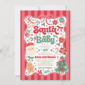 Santa Baby Christmas Coquette Bow Baby Shower Kaart (Voorkant)