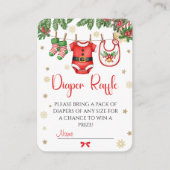 Santa Baby Christmas Diaper Raffle Card Informatiekaartje (Voorkant)