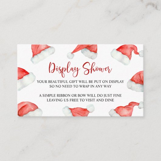 Santa Baby Christmas Display Baby shower Informatiekaartje (Voorkant)