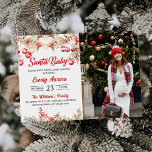 Santa Baby Christmas Floral Baby shower Foto Kaart<br><div class="desc">Santa Baby Christmas Bloemen Baby shower Fotouitnodiging</div>